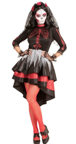 Day Of The Dead Ladies Costume 1234 Novelties Parties Direct Ltd